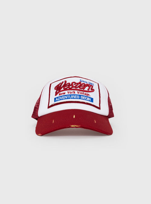 Adventures Trucker Hat Burgundy