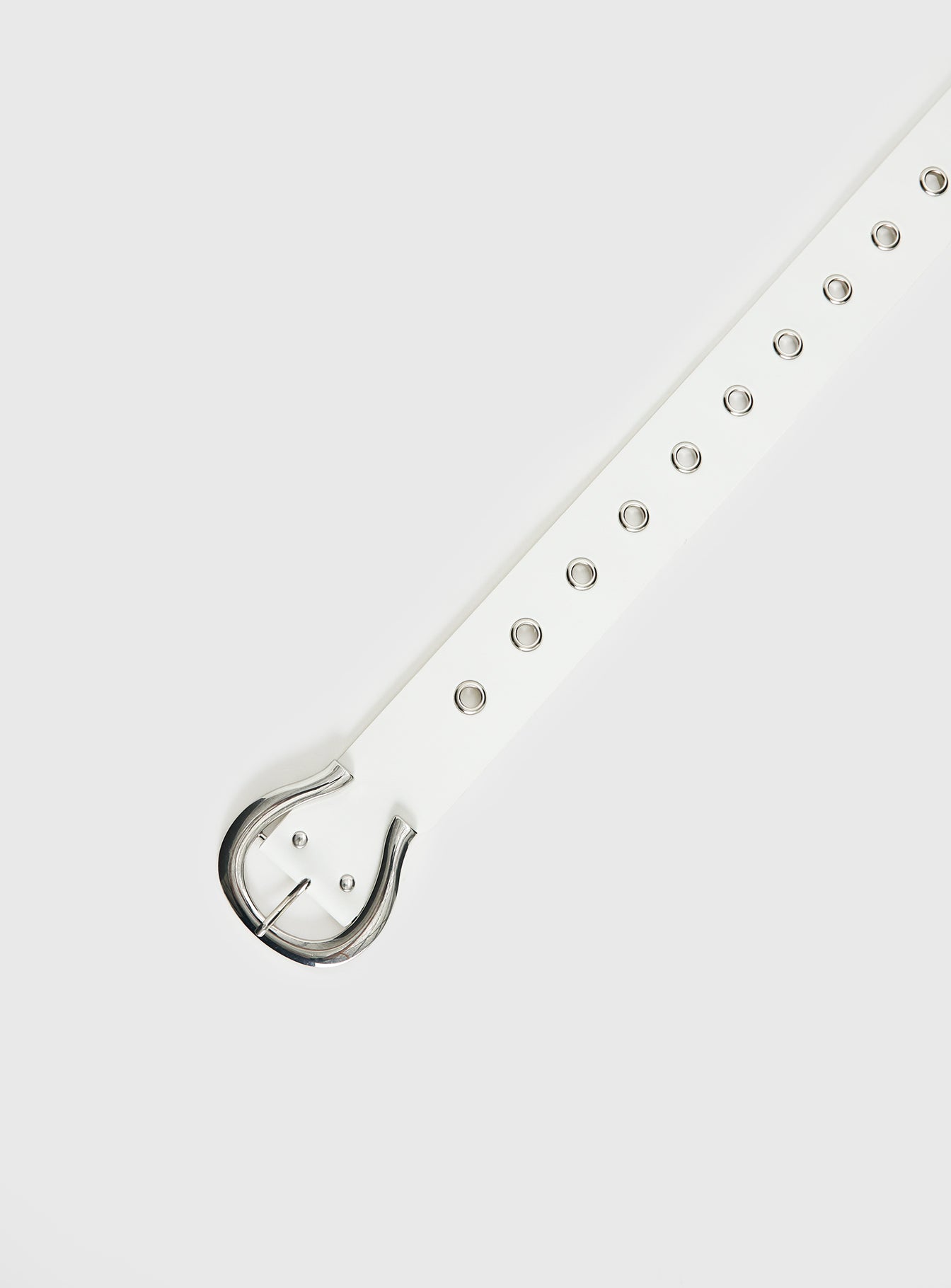 Aemelia Stud Detail Belt White